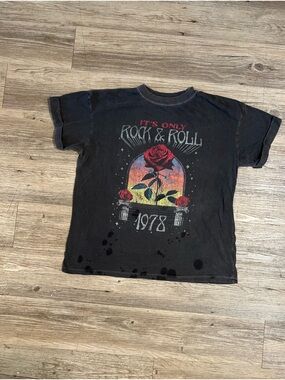 Altar D State Women T shirt Washed Black Rock & Roll Size Medium